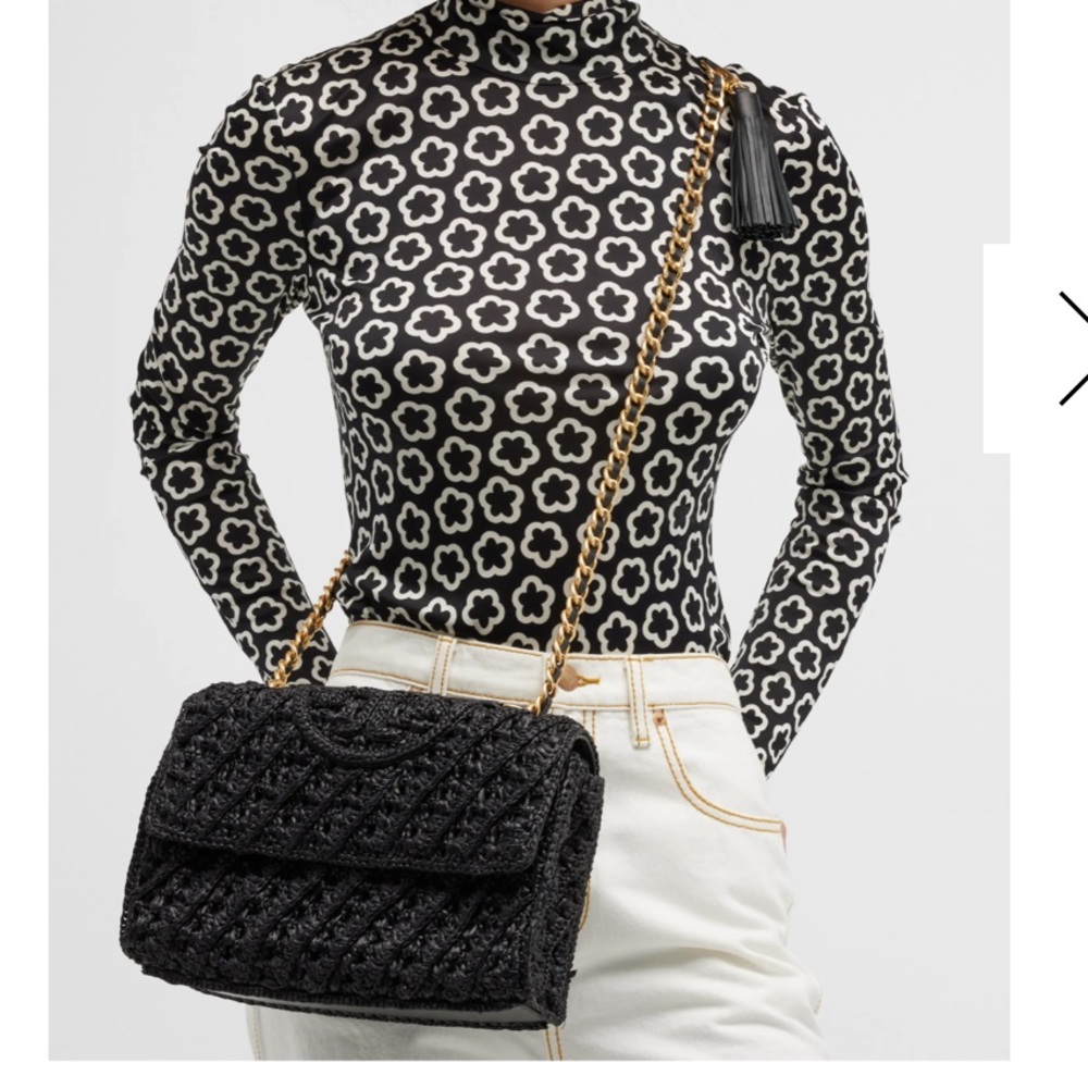 Tory Burch
Fleming Convertible Logo Straw Shoulder Bag